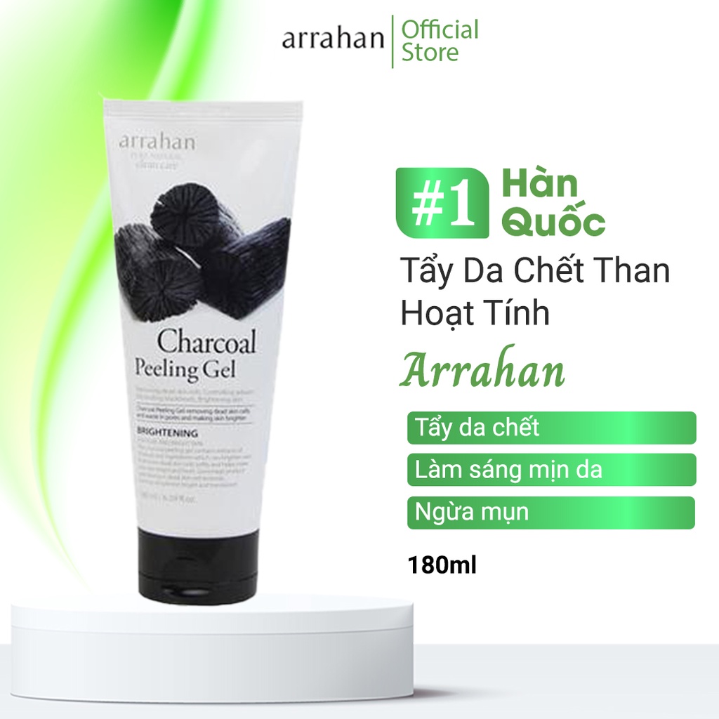 Tẩy Da Chết Arrahan Charcoal Peeling Gel Than Hoạt Tính 180ml - 3W072