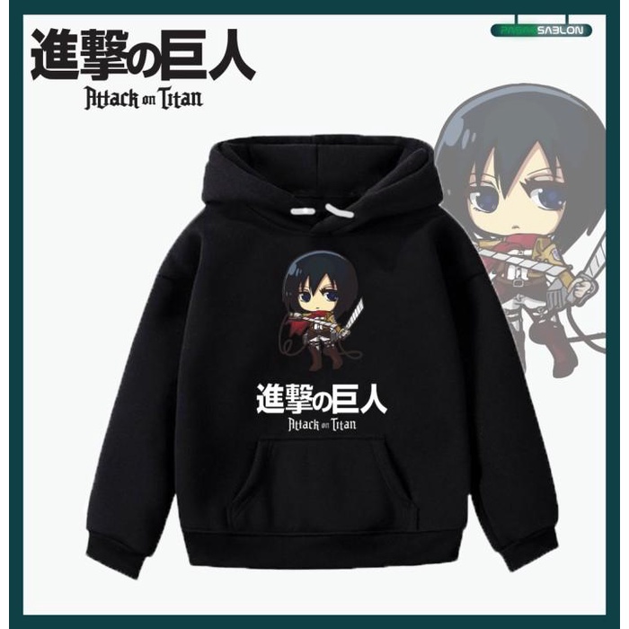 Menso | Áo Khoác Hoodie Họa Tiết Attack On Titan Mikasa Ackerman Cho Bé Trai Và Gái