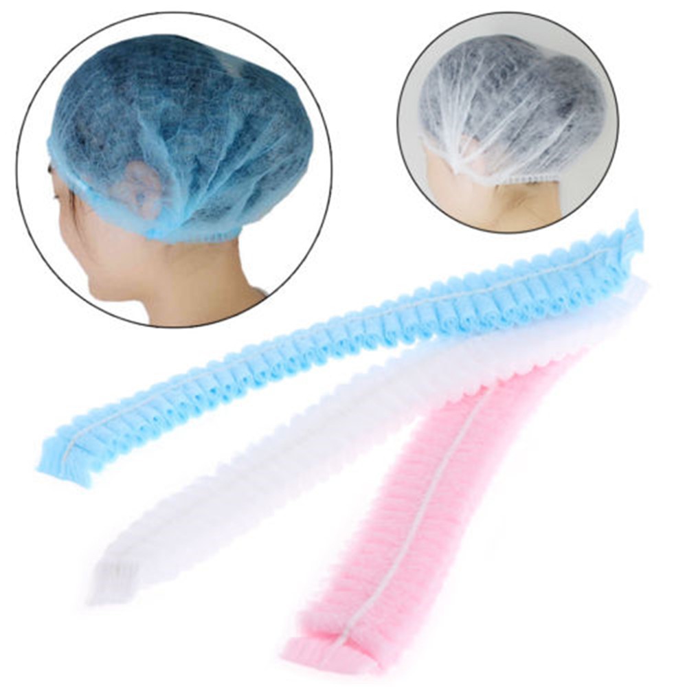 Bộ 100 mũ chụp tóc y tế bằng vải thiết kế tiện lợi