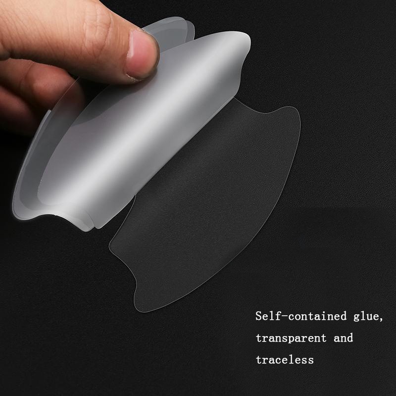 Bộ 8 Miếng Dán tpu Trong Suốt Chống Trầy Cho Tay Nắm Cửa Xe Hơi