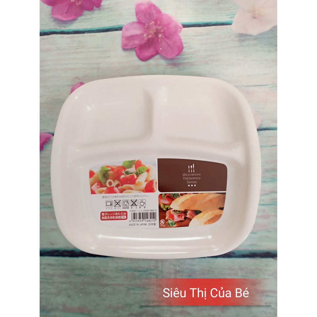 Khay ăn dặm 3 ngăn Nakaya cho bé - hàng nội địa Nhật
