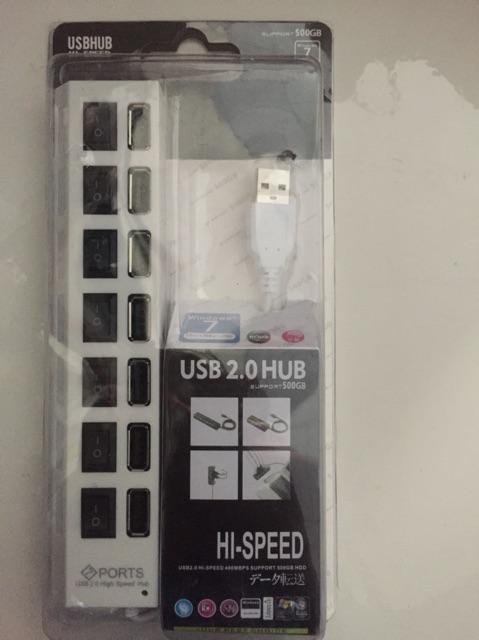 [SALE 10%] Hub usb 7 ports tốc độ 2.0 hình ổ điện có công tắc