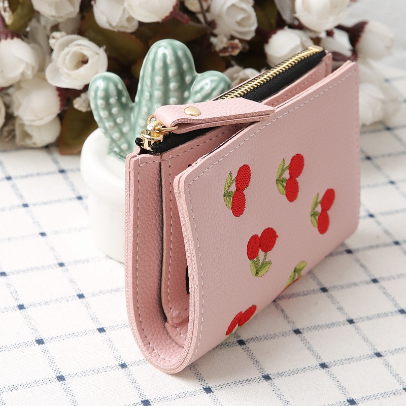 Ví vuông cầm tay ngắn cherry CR360 Shalla