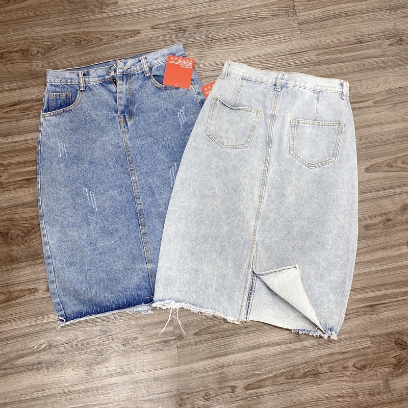 Chân váy jean dáng dài - Chân váy bò dài qua gối | BigBuy360 - bigbuy360.vn