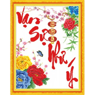 Tranh đính đá 5d toàn bộ Vạn sự như ý