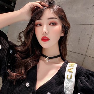 Vòng Cổ Choker Nhung Mặt Hình Trái Tim Phong Cách Retro