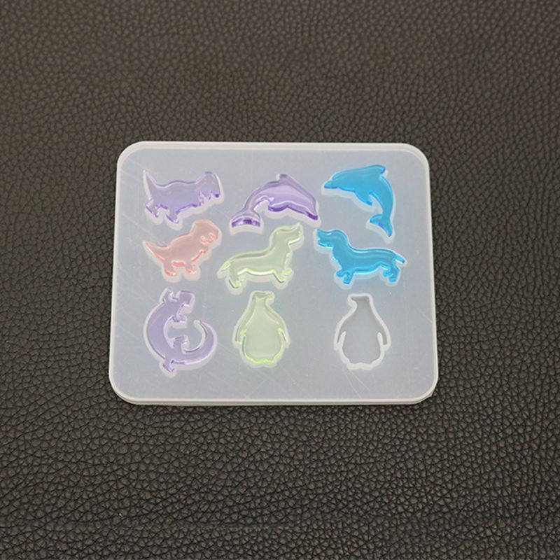 Khuôn Silicone Hình Cá Heo Khủng Long Nhỏ Làm Bông Tai Thủ Công DIY