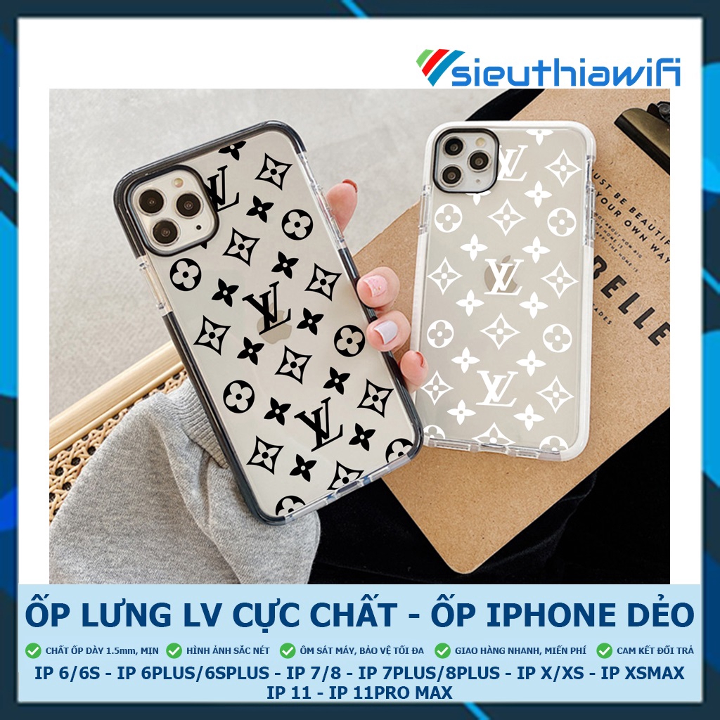 Ốp lưng iphone LV cực chất cạnh 5/5s/6/6s/6plus/6s plus/7/8/7plus/8plus/x/xs/xs max/11/11pro max - Awifi Case F4-3