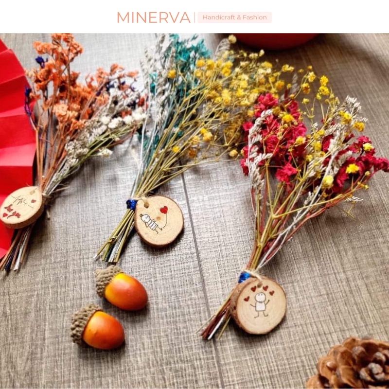 Set 3 Quả sồi accorn nhân tạo làm phụ kiện chụp ảnh trang trí nhà cửa decor đồ thủ công