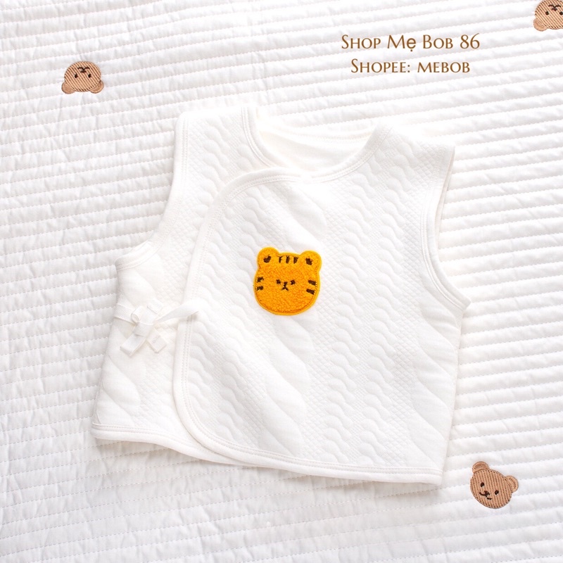 Áo Gile cotton trần bông cao cấp thêu gấu Hàn Quốc cho bé [Shop Mẹ Bob 86]