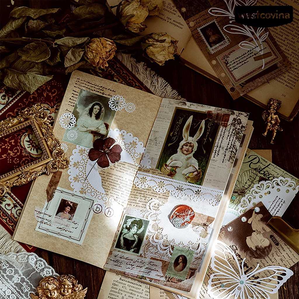 [Hot]✍Bộ 10 Sổ Tay Họa Tiết Ren Dùng Làm Đồ Thủ Công Nhẹ Nhàng