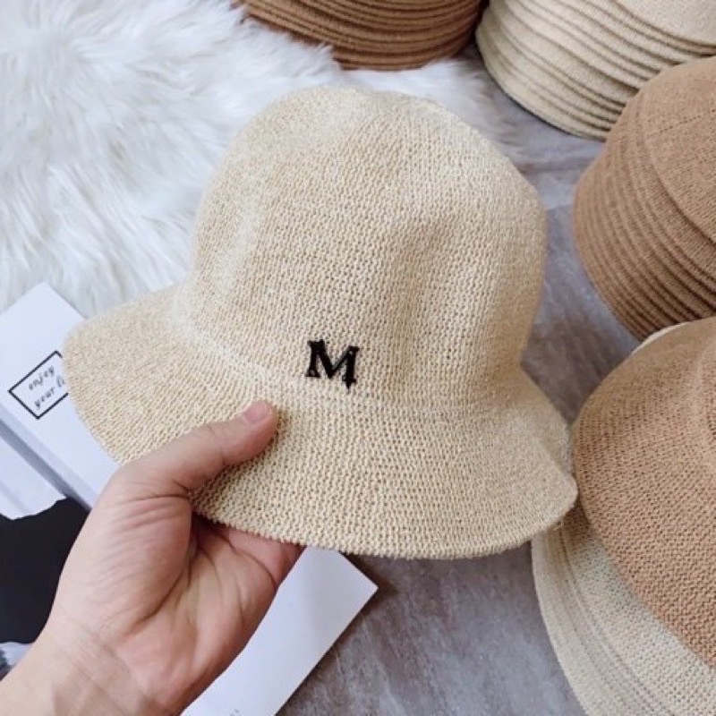Mũ cói chữ M phong cách Hàn Quốc siêu hot - SL07