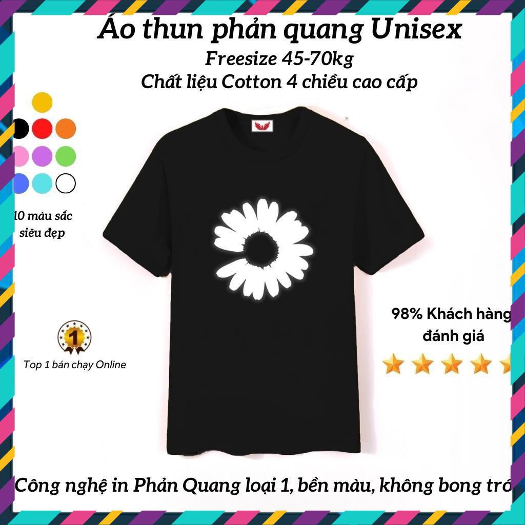 Áo Thun Unisex Phản Quang Hoa Cúc Rơi 1 Cánh form rộng tay lỡ chất Cotton freesize cho nam và nữ-TCPQ26. [SIEU HOT]