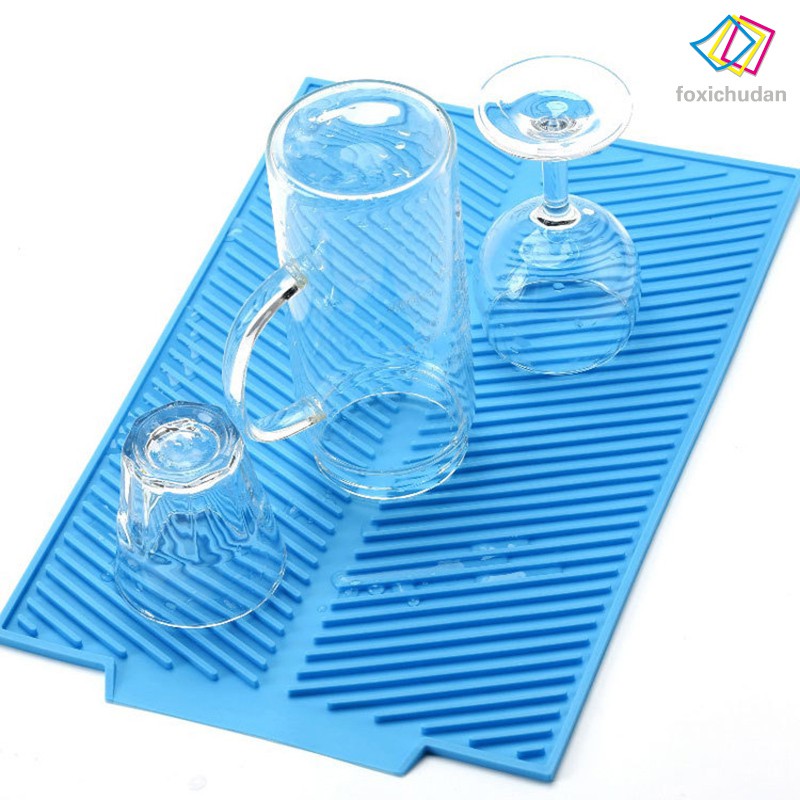 Thảm Silicone Hong Khô Chén Đĩa An Toàn Không Độc Hại Cách Nhiệt Dễ Vệ Sinh Cho Nhà Bếp