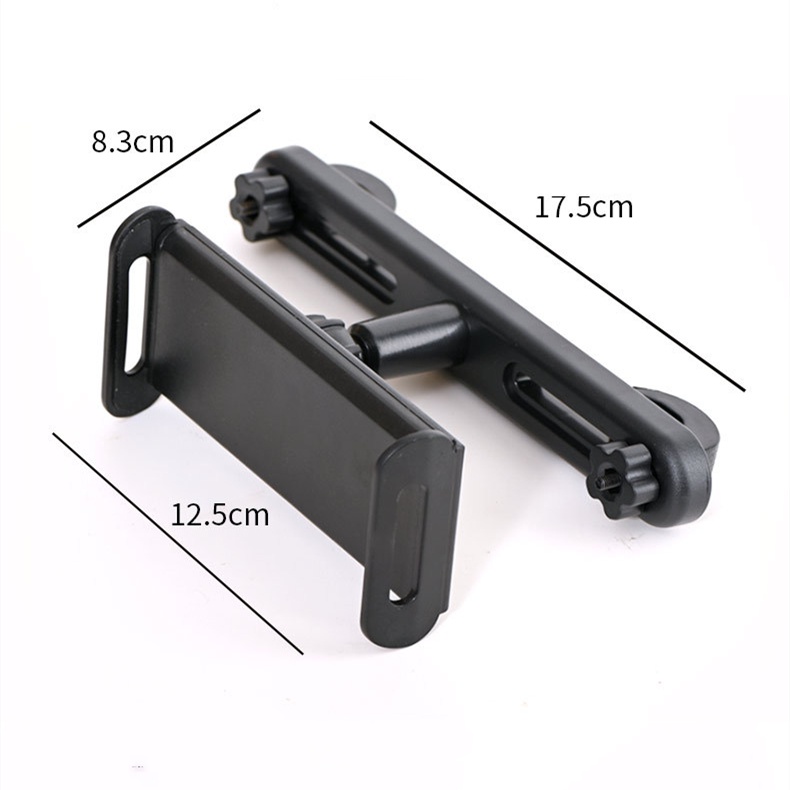 Tựa đầu trên ô tô Giá đỡ máy tính bảng Máy tính bảng Ghế sau Máy tính bảng phổ thông Giá đỡ điện thoại 360 ° Góc xoay có thể điều chỉnh có thể thu vào cho IPAD / iPhone / Samsung / Switch 4-11 &quot;Máy tính bảng / Điện thoại Đen