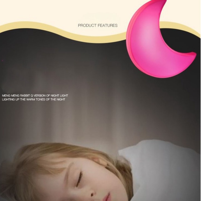 Đèn ngủ XIAODUOJIAJU cảm biến ánh sáng hình mặt trăng tiết kiệm năng lượng cho bé