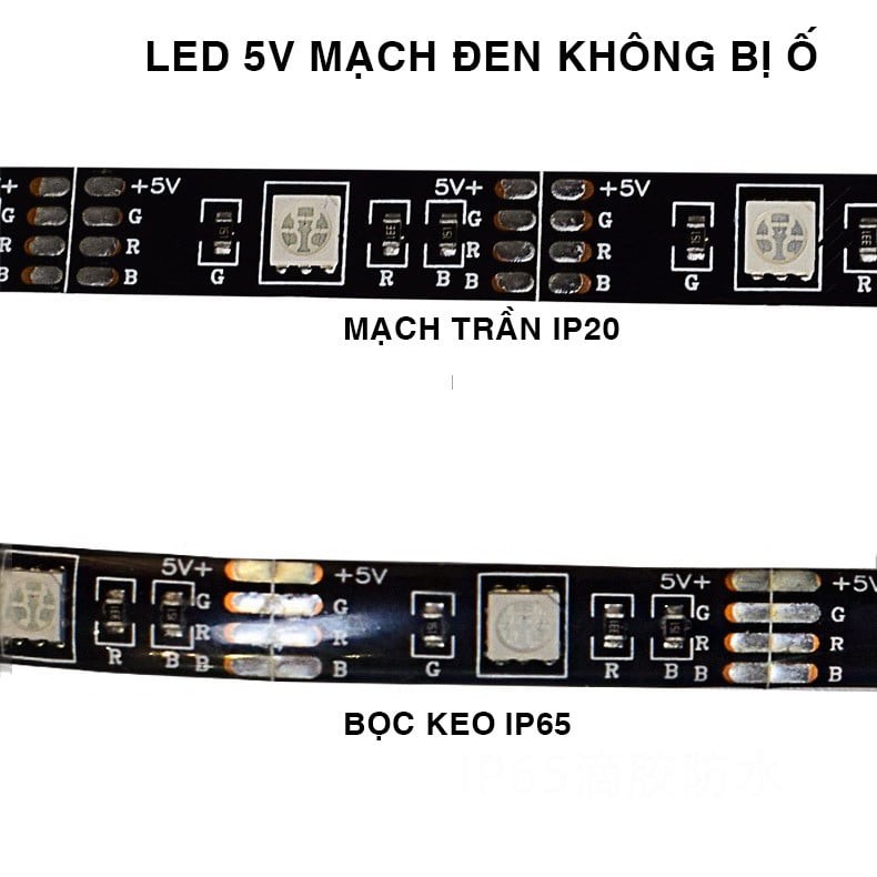 Đèn led đổi màu 5050 RGB cảm biến nhạc, kết nối bluetooth điêu khiển qua app điện thoại