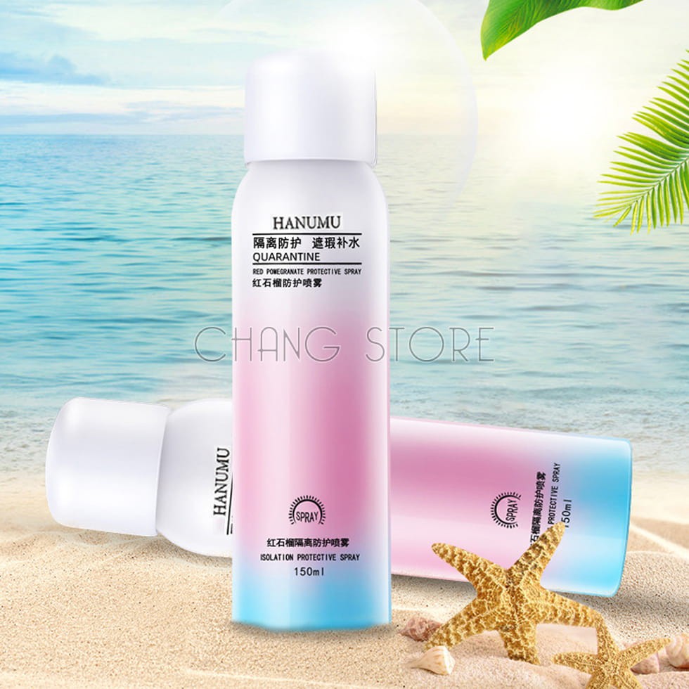 Xịt Chống Nắng Trắng Da HANUMU 150ml SPR35 làm sáng màu da, dưỡng ẩm, che khuyết điểm tốt