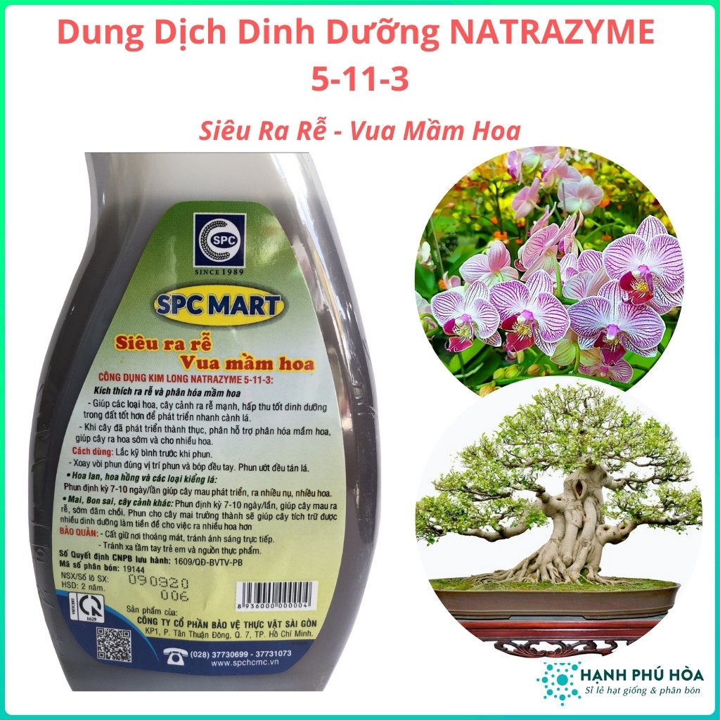 Dung Dịch Dinh Dưỡng NATRAZYME 5-11-3 - Siêu Ra Rễ - Vua Mầm Hoa - chăm sóc hoa kiểng- Sử dụng ngay, không cần pha nước