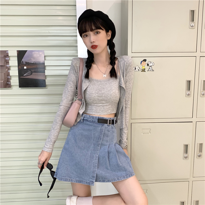 SUXI Áo Khoác Cardigan Tay Dài Màu Trơn Thời Trang Mùa Thu Cho Nữ