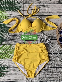 [NHIỀU MÀU] Bikini cạp cao áo cúp ngực
