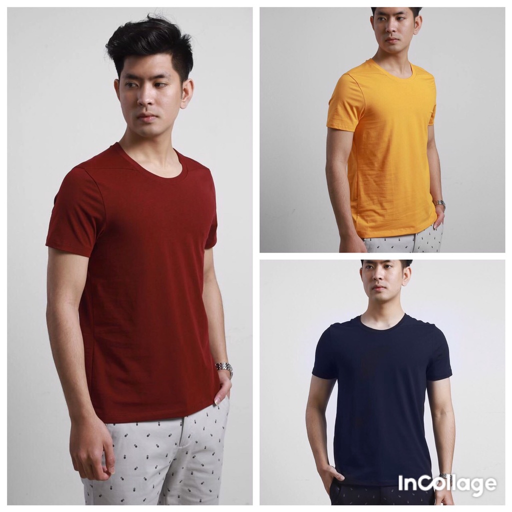 Áo T shirt ngắn tay nam Aristino CHÍNH HÃNG – GIẢM GIÁ ATS003S8, chất liệu cotton, dáng slimfit