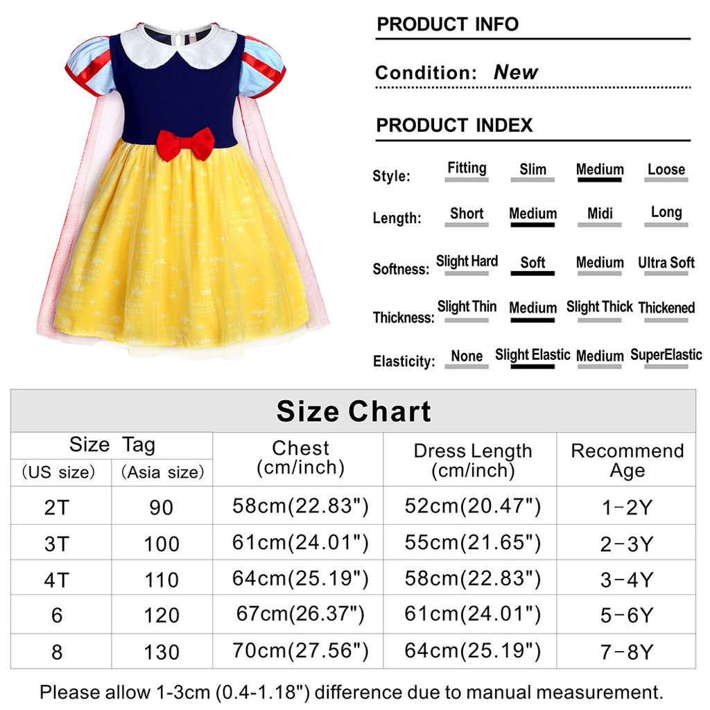 Lovely Snow White Dress As a Summer Gift Christmas gift for a girl Chrismas Birthday Party Cosplay