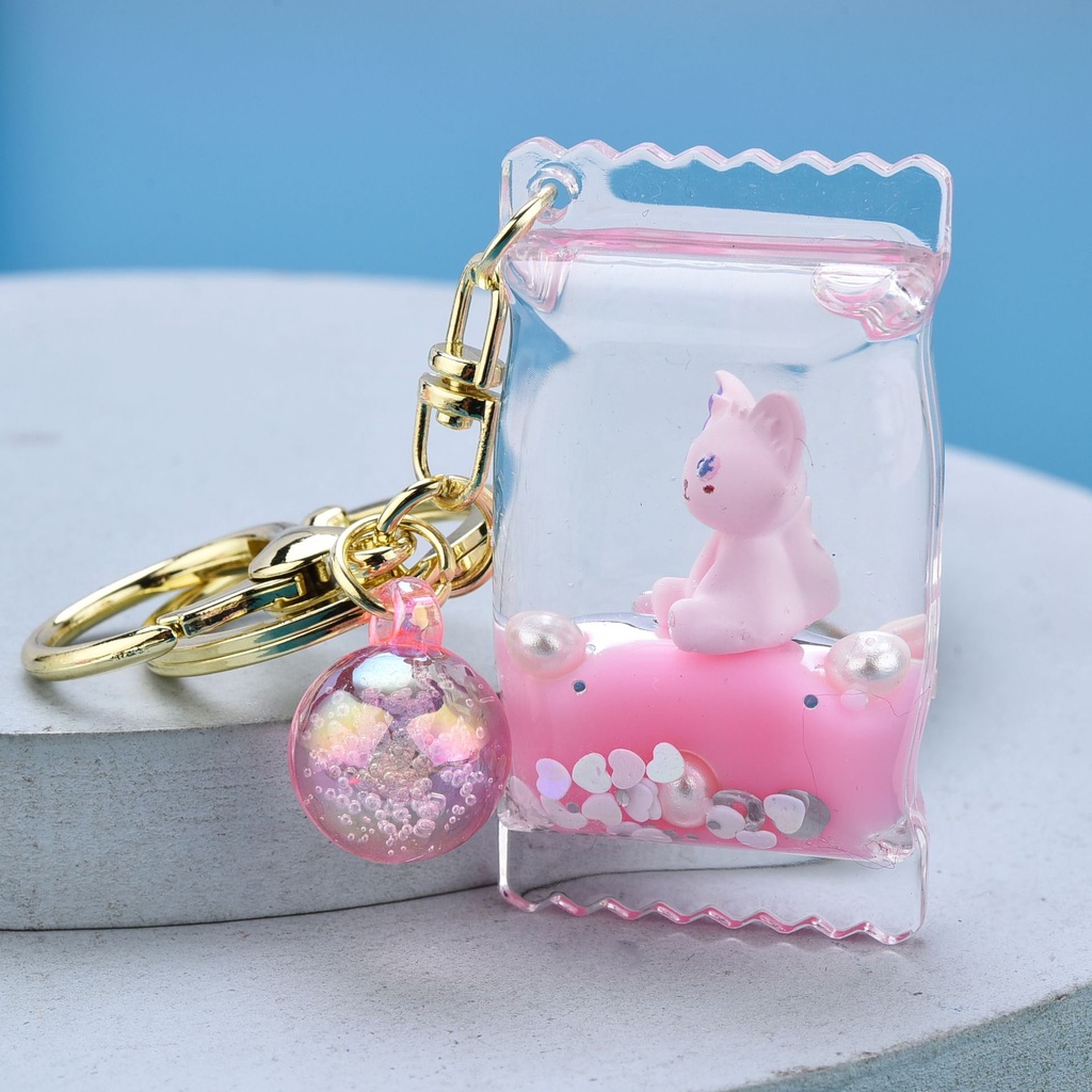 Móc Khóa Hình Chai Nước Hoa Bằng Acrylic Tinh Tế