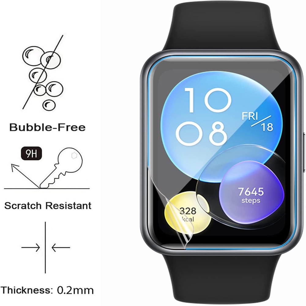 Set 3 Miếng Dán Hydrogel Mềm Bảo Vệ Màn Hình Cho Đồng Hồ Huawei Watch Fit 2 Hauwei Huawey Fit 2 Fit2 Kính