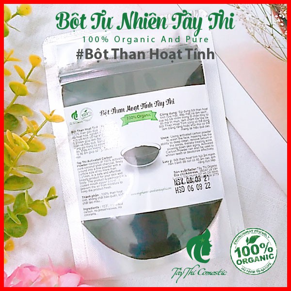 Bột Than Hoạt Tính Xay Mịn Gói 100 gram