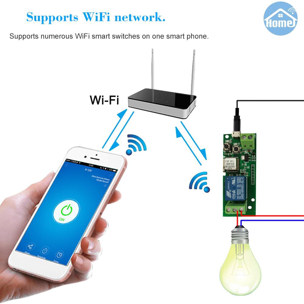 ALEXA Set 5 Mô Đun Rơ Le Wifi Không Dây Thông Minh Ewelink Usb Dc5V