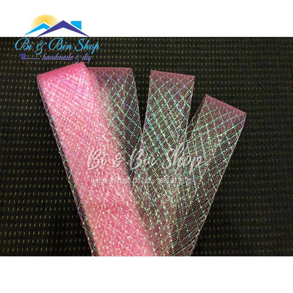 Sỉ Xấp 22m Ruy Băng Lưới Karo Rộng 4,5cm Làm Bó Hoa Cưới, Hoa Cô Dâu Và Phụ Kiện Trang Trí
