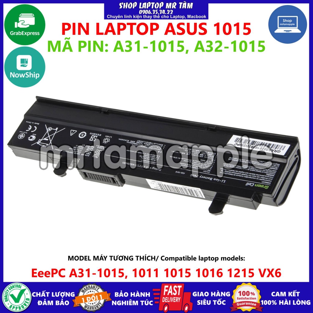 (BATTERY) PIN LAPTOP ASUS 1015 (6 CELL) dùng cho EeePC A31-1015, 1011 1015 1016 1215 VX6