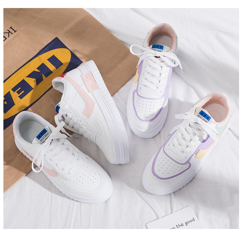 [Mã FASHIONXANH44 giảm 10% tối đa 30k đơn từ 99k] Giày nữ sneaker 2021, giày thể thao nữ da pu cao cấp BM014 | BigBuy360 - bigbuy360.vn