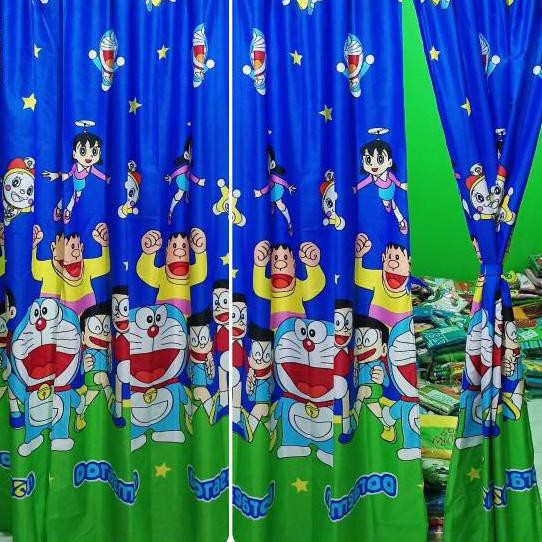 Rèm Cửa In Hình Doremon / Mèo Kitty / Rừng Cây / Mặt Trăng / Doraemon Đáng Yêu Cho Bé