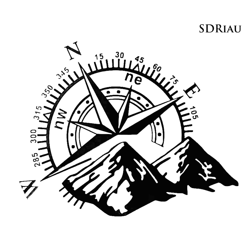 Đề Can Phản Quang Hình La Bàn / Ngọn Núi Độc Đáo Trang Trí Xe Hơi / Cửa Sổ