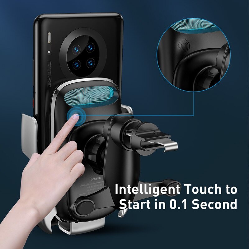 Bộ đế giữ điện thoại tích hợp sạc nhanh không dây dùng cho xe hơi Baseus Milky Way Electric Bracket Wireless Charger 15W | BigBuy360 - bigbuy360.vn