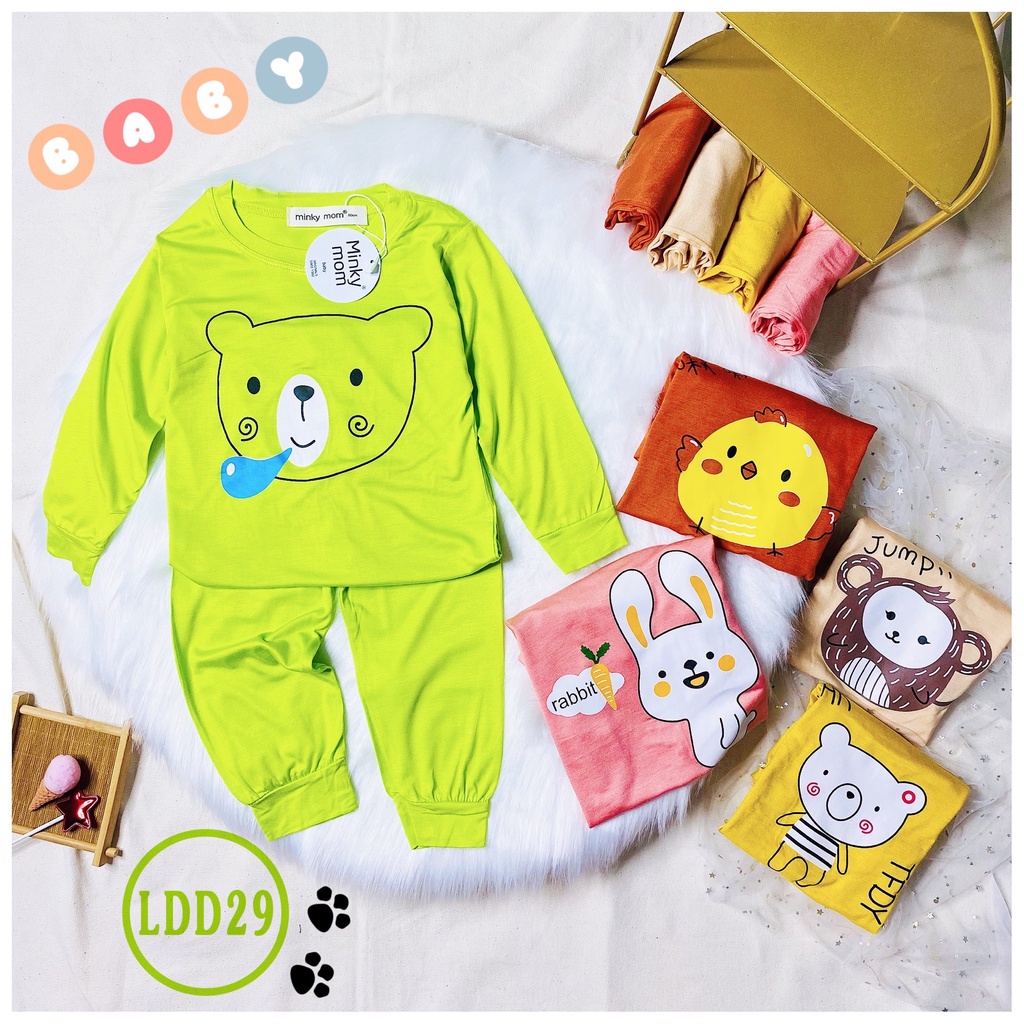 [LDD29] Bộ Dài Tay Thun Lạnh MINKY MOM CÓ SIZE ĐẠI, Mềm Mịn, Thoáng Mát, Thấm Hút Mồ Hôi Hàng Chuẩn Đẹp Cho Bé Trai, Gái