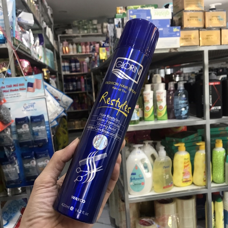 Keo Xịt Tóc Glorin Làm mềm Tạo Kiểu Tóc / Làm Phồng Giữ Nếp Cho Nam Nữ Salon - Keo Vuốt Tóc 420ml