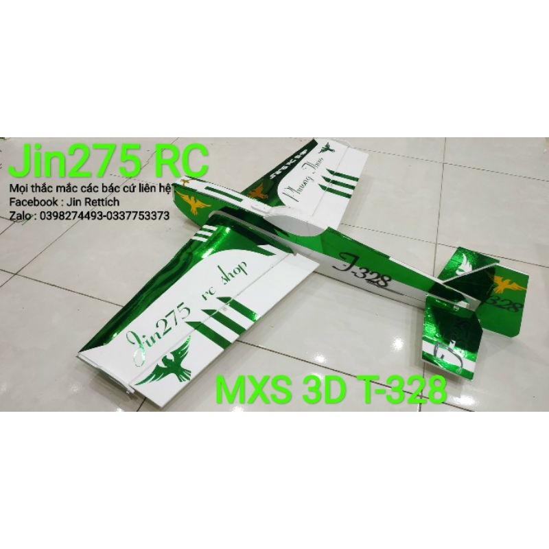 Bộ vỏ kit máy bay MXS 3D scale  sải 1m05 cm biên dạng khung xương cánh bằng gỗ(Tặng kèm bộ khung gỗ)