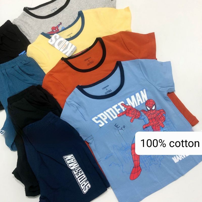 Bộ cộc tay bé trai Dokma - chất cotton Mỹ mềm mát, thoát khí