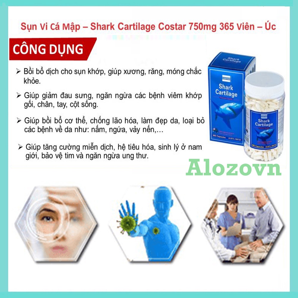 Sụn Cá Mập Costar Blue Shark Cartilage 750mg, 365 viên