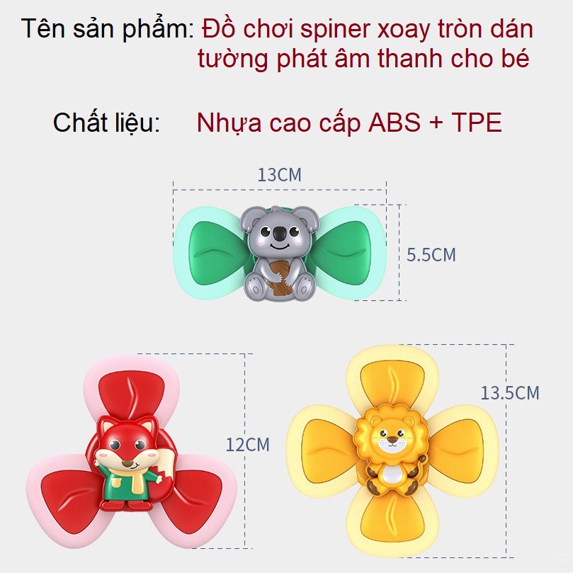 Bộ đồ chơi con quay dán tường phát âm thanh cho bé cao cấp Bộ đồ chơi cho bé Bộ đồ chơi spiner con quay 2 cánh cho bé ✅