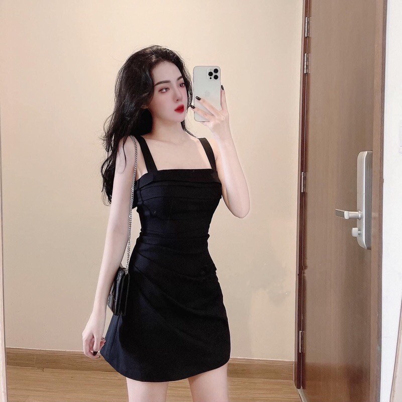 Váy kaki xếp ly ngực | BigBuy360 - bigbuy360.vn