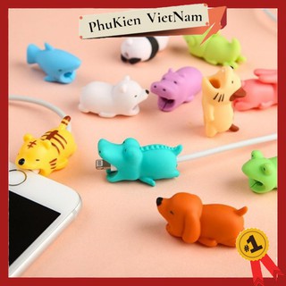 Thú silicon ngậm đầu cáp cute bảo về đầu sạc (Giao ngẫu nhiên)
