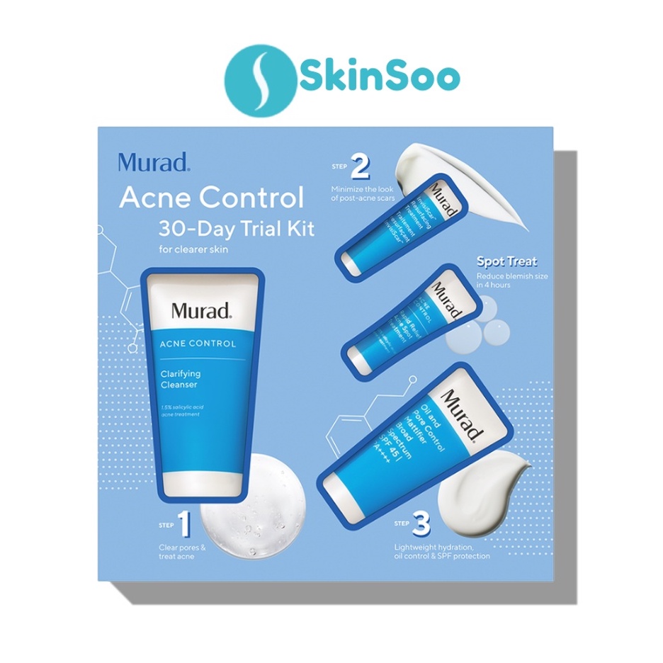 [AUTH] Kit Giảm Mụn, Kiểm Soát Dầu, Mờ Sẹo Mụn -- Murad Acne Control 30-Day Trial Kit