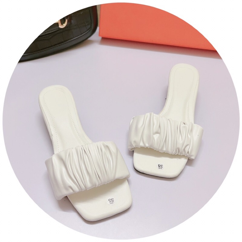 Guốc nữ quai nhún 4p da lì ảnh chụp thật cực dễ đi