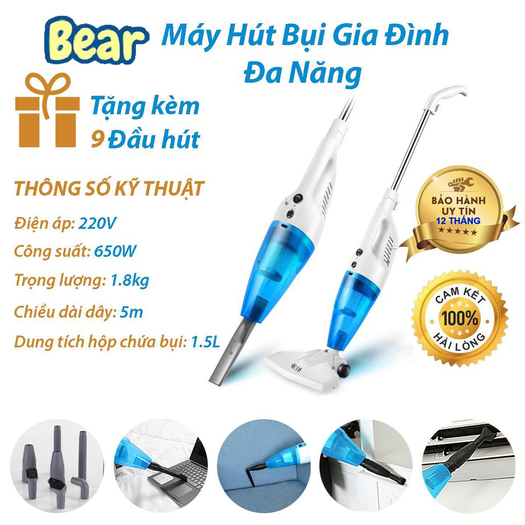 【Tặng kèm 9 đầu hút】Máy Hút Bụi Gia Đình 650W Siêu Tiện Dụng SOZE