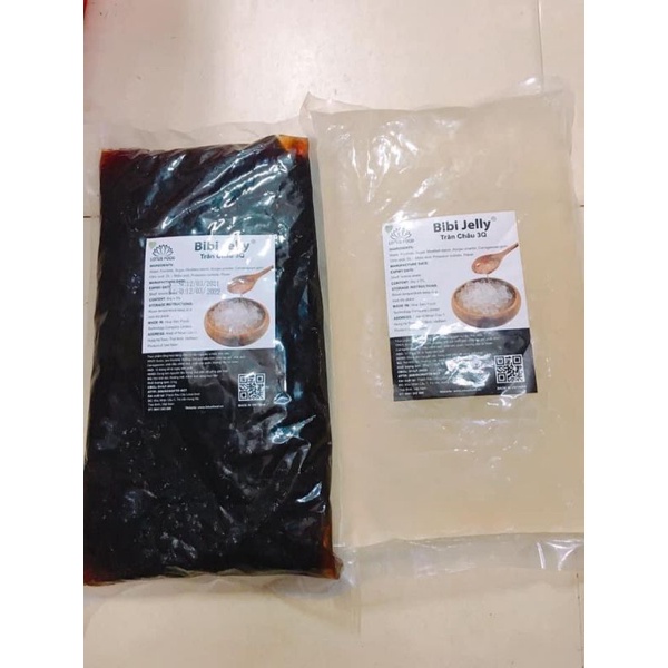 Trân châu trắng ngọc trai 3Q Bibi túi 2kg dai giòn, ăn liền