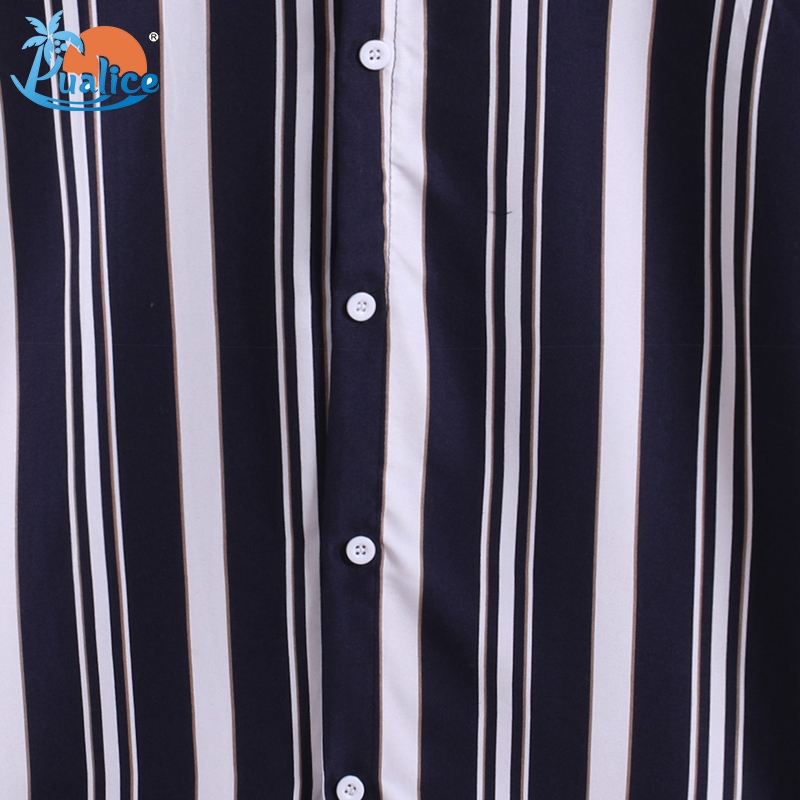 Men Shirt Stripe Loose Shirt Men Short Sleeve Button Shirts Casual Beachwear Summer Hawaii Shirt Formal Shirt Beach Blouse | BigBuy360 - bigbuy360.vn